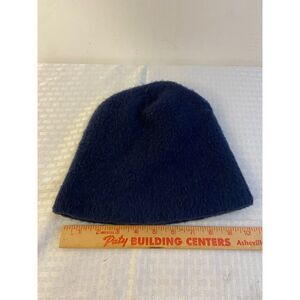 Wool toboggan knit hat navy color 10x9”